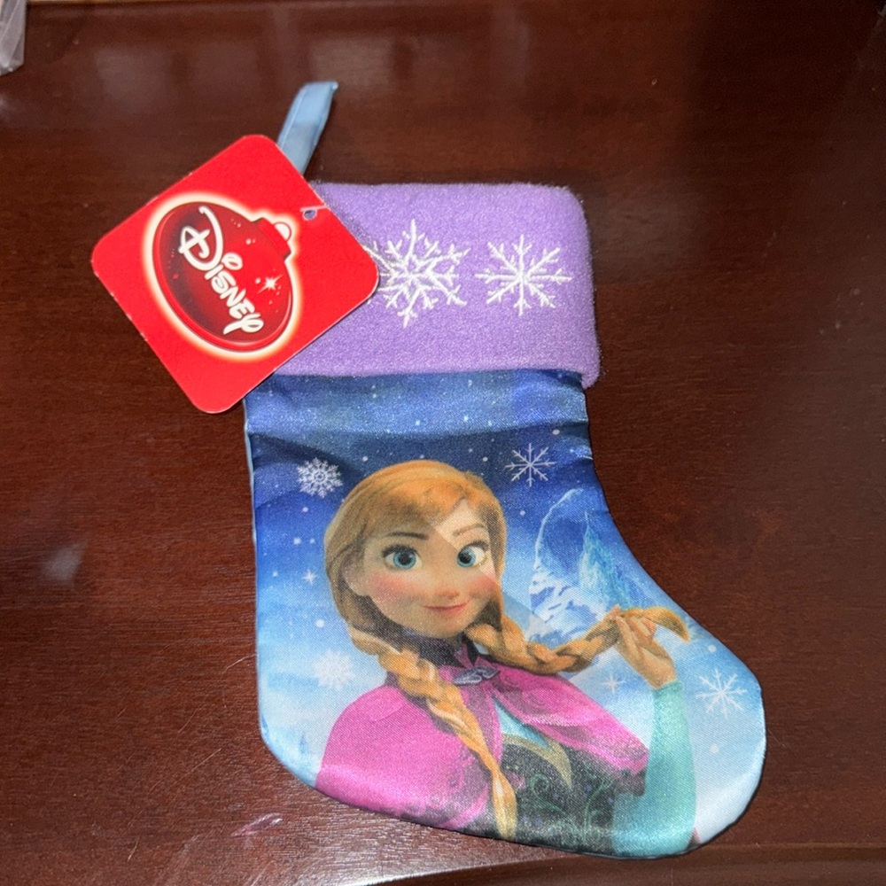 Frozen Disney Anna stocking Christmas stocking small Disney new purple stocking